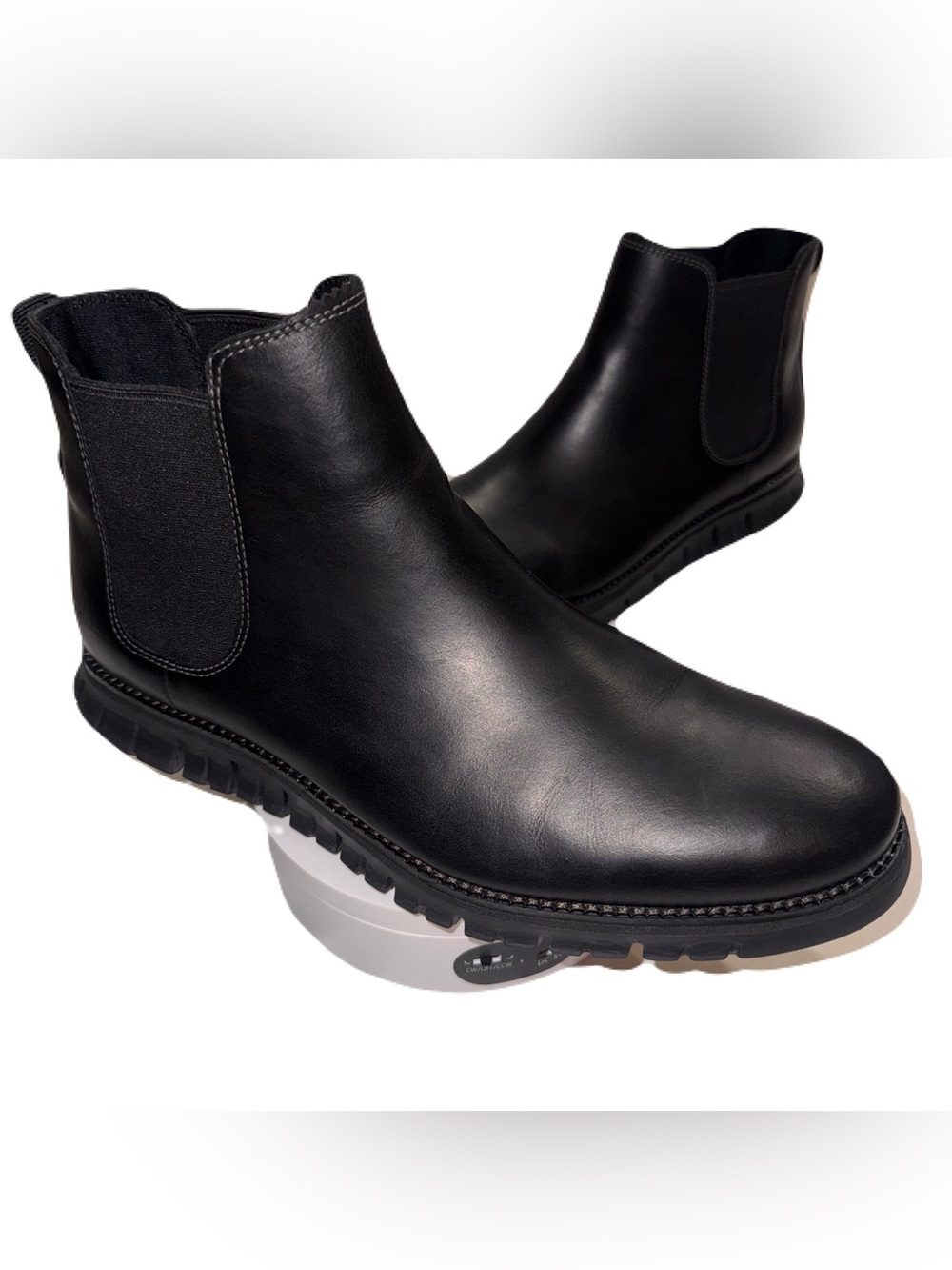 Cole Haan Men’s Waterproof Zerogrand Black Leather Chelsea Boots 9.5